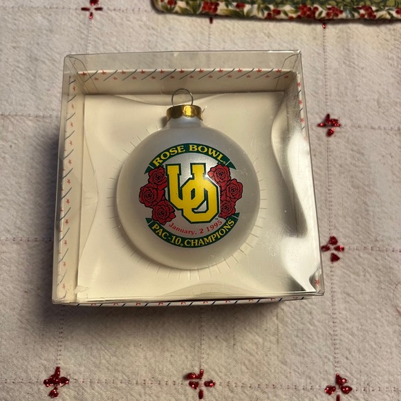 Sports Collectors Serview Other - University of Oregon 1995 Rose Bowl PAC 10 Champions Christmas Ornament‎ in Box